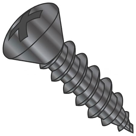 Usa Industrials Self-Drilling Screw, #10-12 x 1", Black Oxide Steel Oval Head Phillips Drive BULK-SCRW-14608